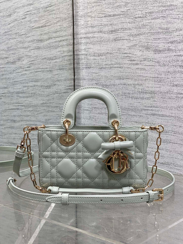 CD 2026 Bow Lady D-Joy Lily Green Cannage Lambskin 286525