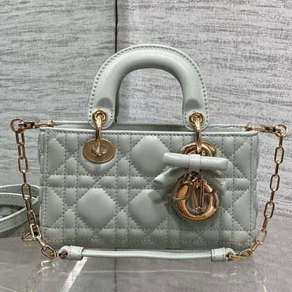 CD 2026 Bow Lady D-Joy Lily Green Cannage Lambskin 286525