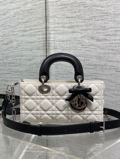CD 2026 Bow Lady D-Joy Black mix White Cannage Lambskin 286573