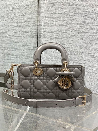 CD 2026 Bow Lady D-Joy Grey Cannage Lambskin 286461