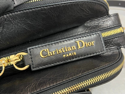 Dior 2026 Grand Tour Bowling Bag 28cm Black Calfskin