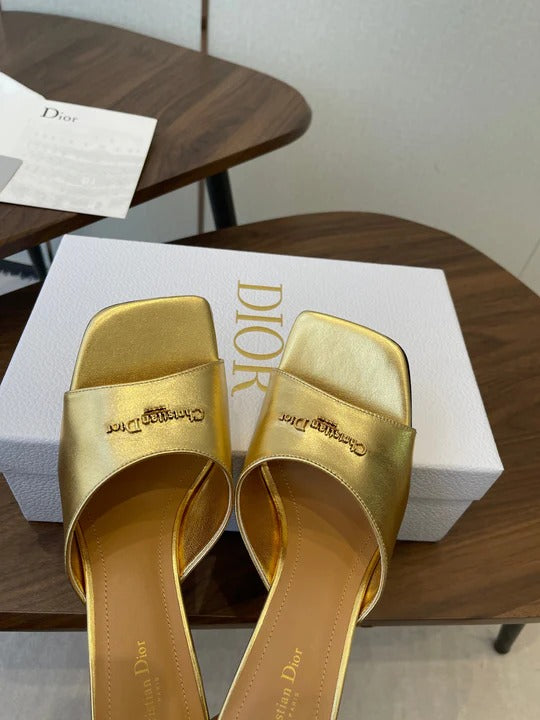 Dior 26 Sandal 70mm Gold in Cowhide 727962