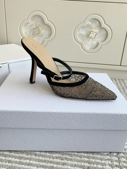 Dior 2026 Capture Heeled Mule 100mm Mesh 884749