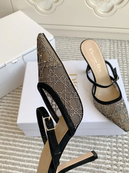 Dior 2026 Capture Heeled Mule 100mm Mesh 884749