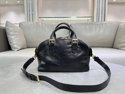Dior 2026 Grand Tour Bowling Bag 28cm Black Calfskin