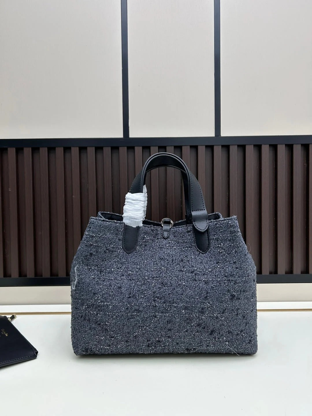 Dior 2026 Tourjours Bag 28.5cm Dark Grey Denim Leather