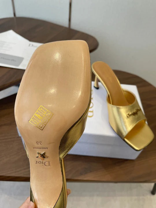 Dior 26 Sandal 70mm Gold in Cowhide 727962