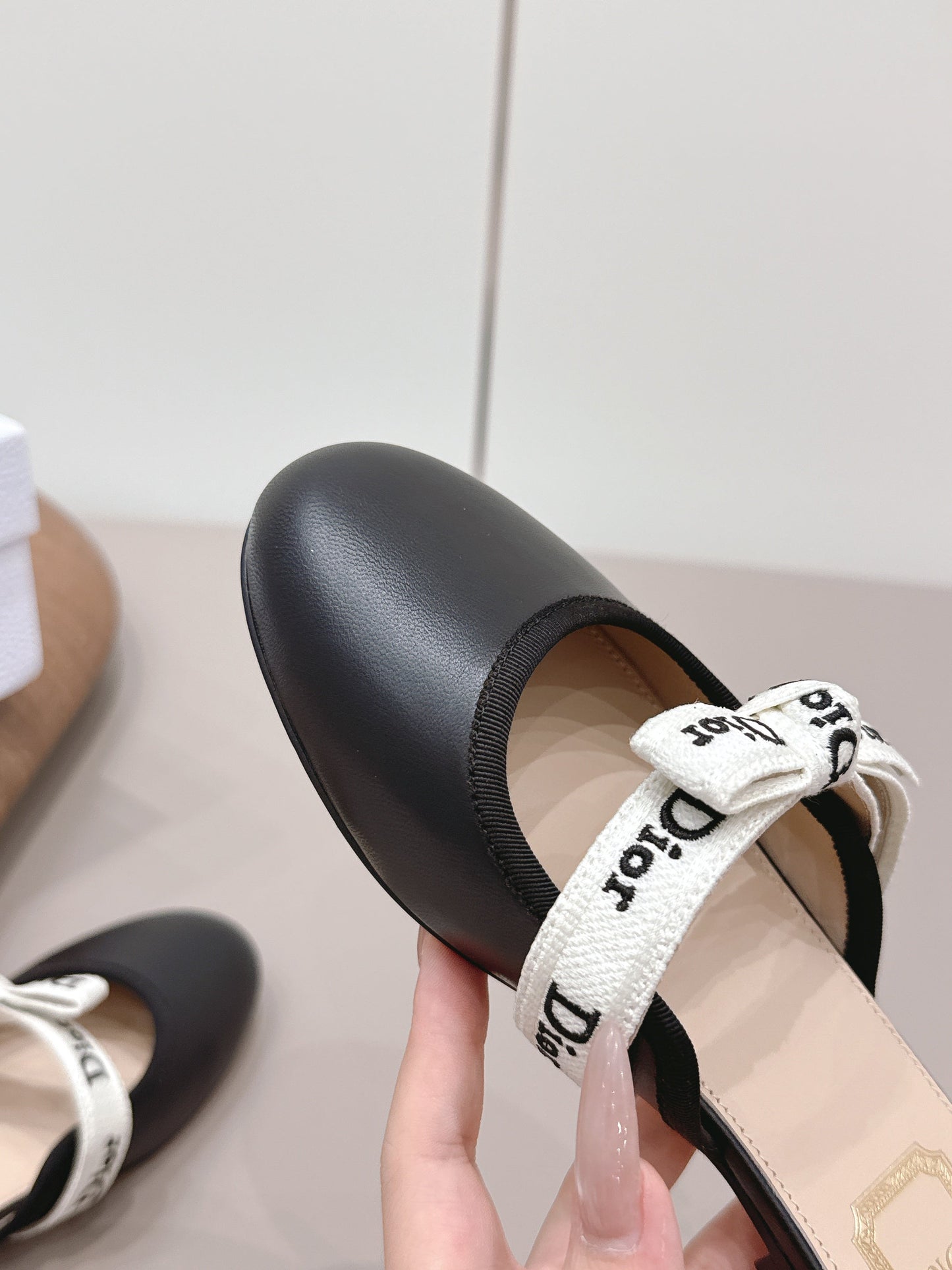CD J'Adior Mules Beige Black Sheepskin 738314