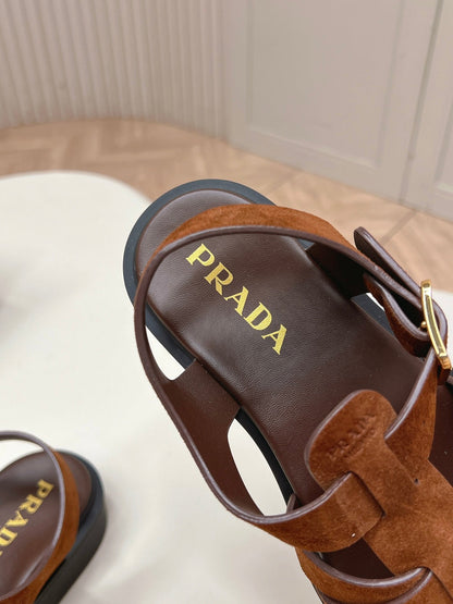 Prada 2026 Sandal Brown Suede 858024