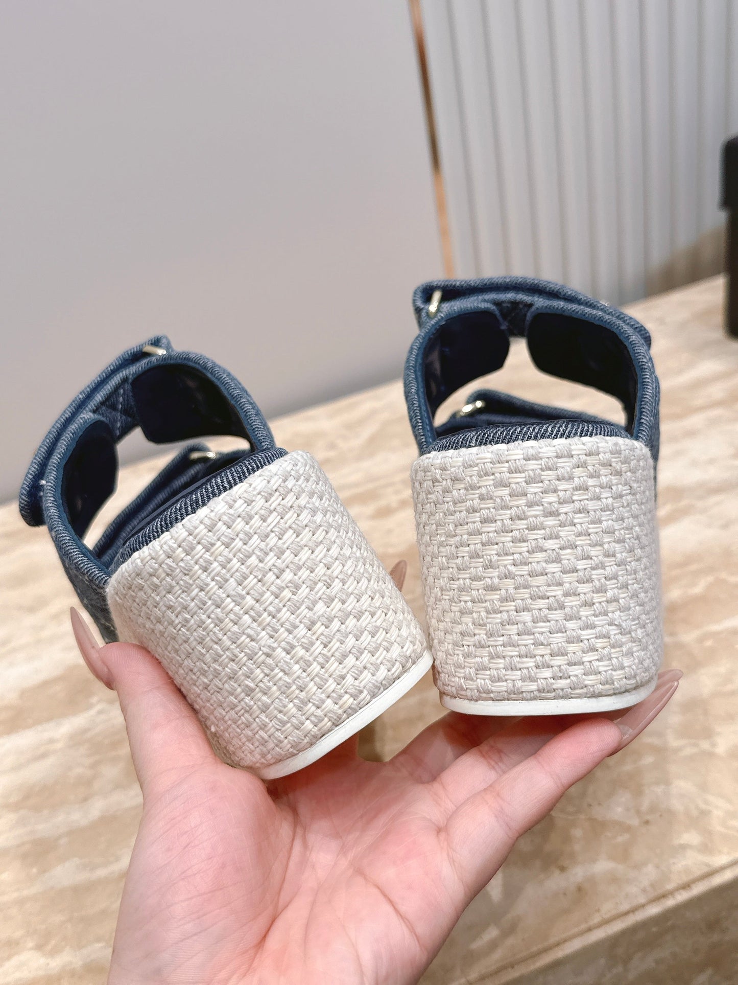 Chanel 2026 Denim Platform Sandal 60mm Leather 899048
