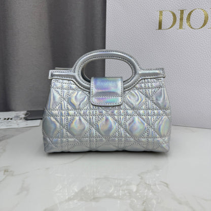 Dior 2026 Jolie Top Handle Mini Chain Handbag 18.5cm Grained Calfskin