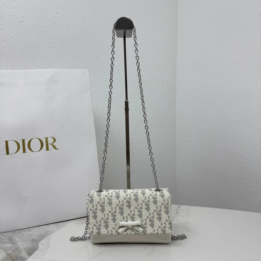 Dior 2026 Chain Bag 21cm Fabric Lambskin