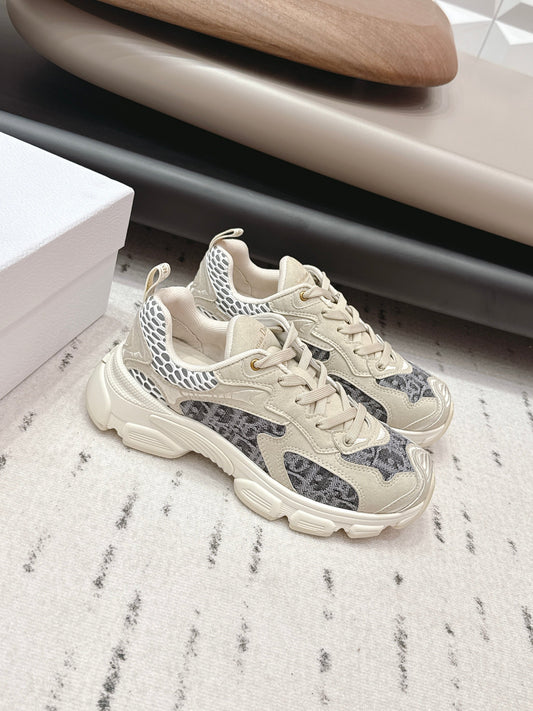 CD 26s Vibe Sneaker Taupe Grey Suede Denim 613748