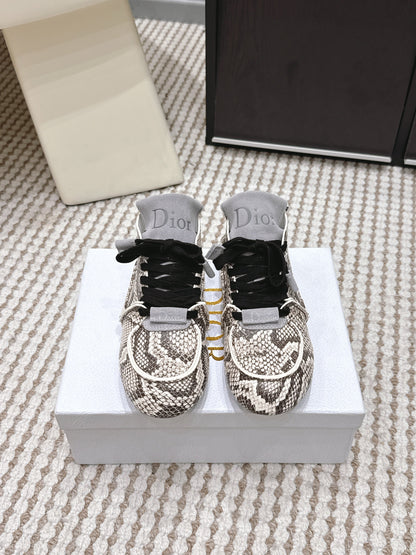 Dior Roadie Sneaker Black Light Grey Python Leather 661982