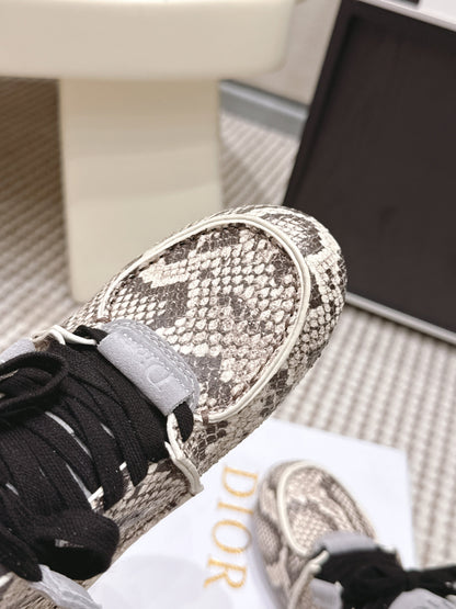 Dior Roadie Sneaker Black Light Grey Python Leather 661982
