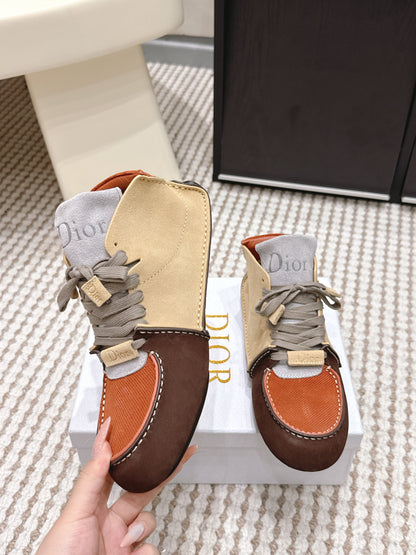 Dior Roadie Sneaker Brown Beige Orange Suede Mesh 661983