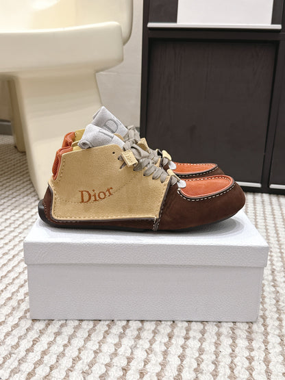 Dior Roadie Sneaker Brown Beige Orange Suede Mesh 661983
