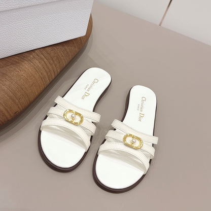 CD 26s 30M Slide White Calfskin 738225