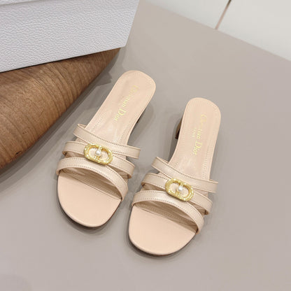 CD 26s 30M Sandal 4.5cm Beige Calfskin 738220