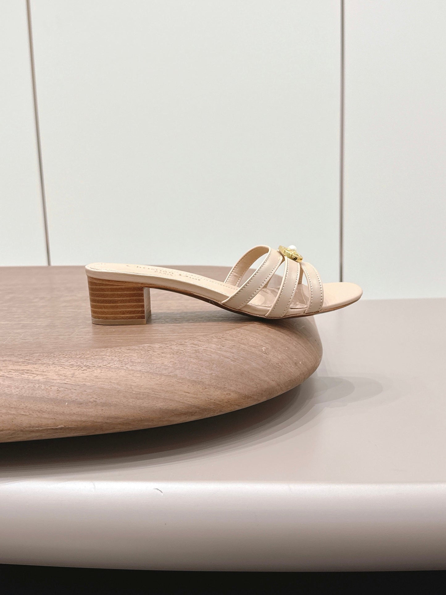 CD 26s 30M Sandal 4.5cm Beige Calfskin 738220