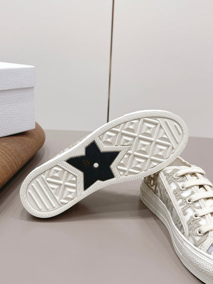 CD Walk'n'Dior Sneaker White Taupe Cotton Mesh 739320