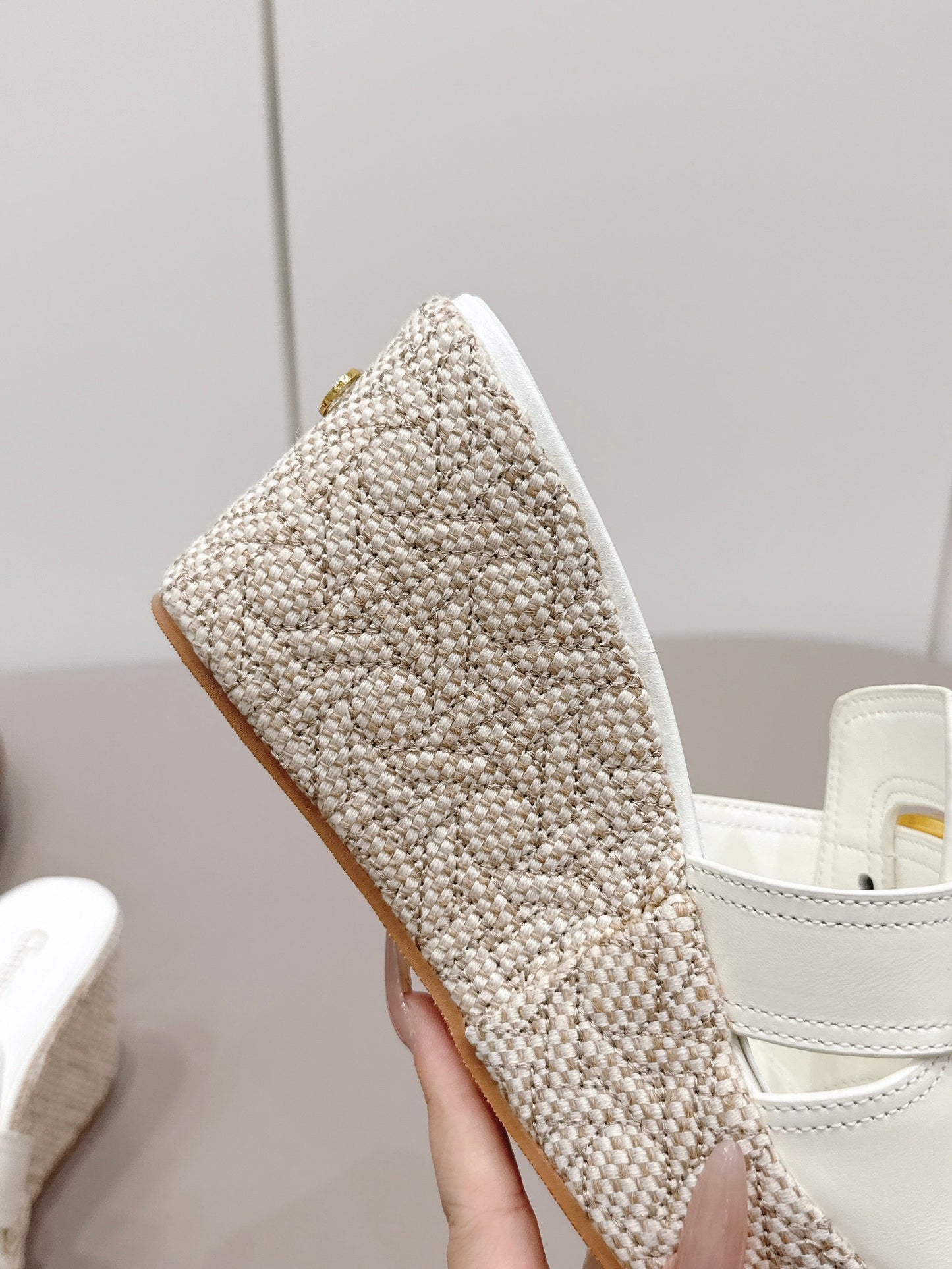 CD 30 Montaigne Wedge Slides 8cm White Calfskin 738320