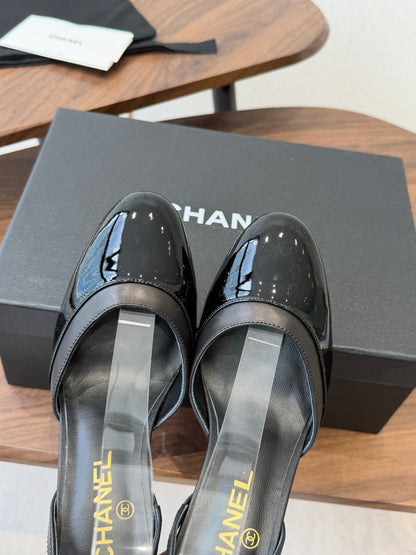Chanel 2026 Back Strap High Heels Sheepskin Patent Leather 833962