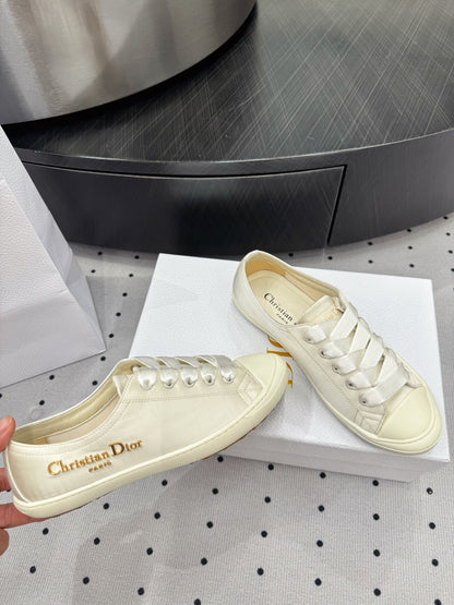 Dior Lucky Sneaker Ivory Satin 618069