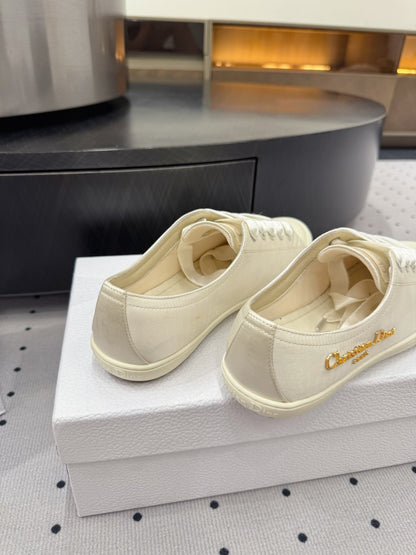 Dior Lucky Sneaker Ivory Satin 618069