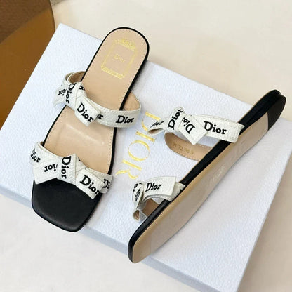 Dior 2026 Oblique Flat Strappy Sandals Fabric Leather 919653