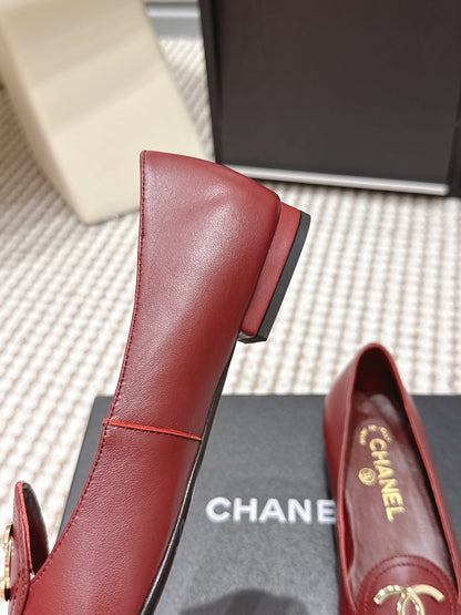 CC 26s Slip-on Flat Burgundy Black Calfskin 632342