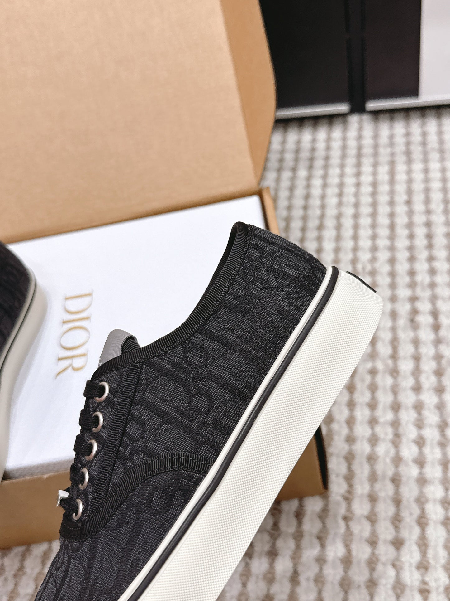 CD Saltwind Sneaker Black Oblique Jacquard Cotton 632435