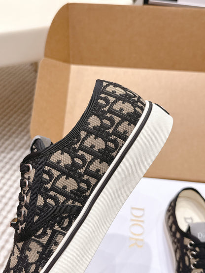 CD Saltwind Sneaker Black Beige Oblique Jacquard Cotton 632436