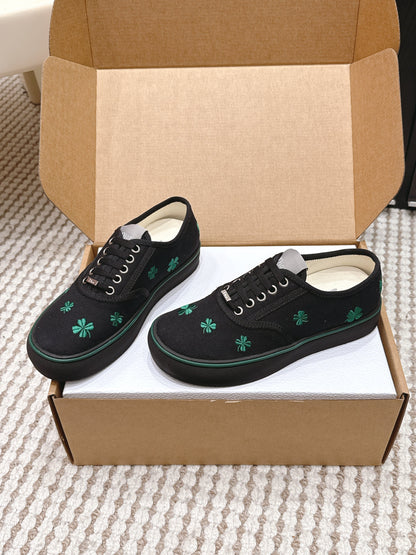 CD Saltwind Sneakers Black Four-leaf Clover Embroidery Canvas 632438