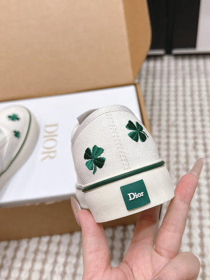 CD Saltwind Sneakers White Four-leaf Clover Embroidery Canvas 632439