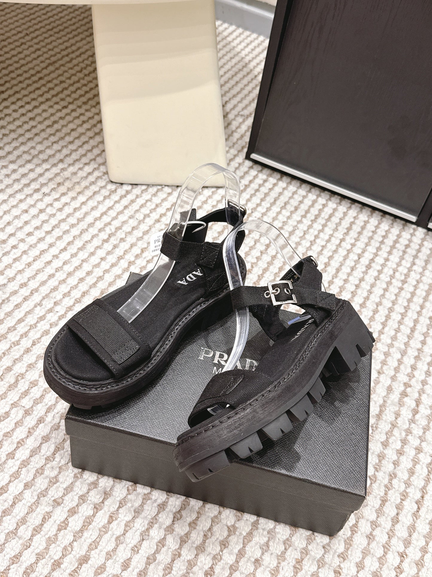 PRA 2026S Roman Sandals Black Canvas 657520