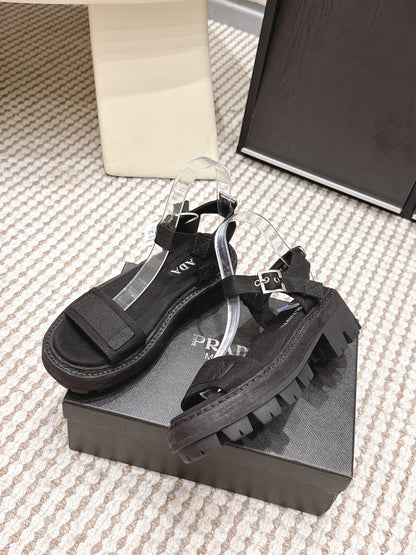 PRA 2026S Roman Sandals Black Canvas 657520