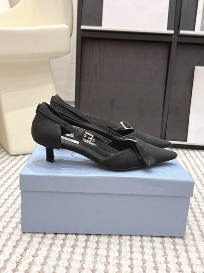 PRA 2026S High Heel Pump 45 Black Canvas 658334