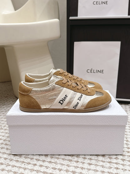 CD Ribbon Sneaker Brown Sliver Suede Leather 930295