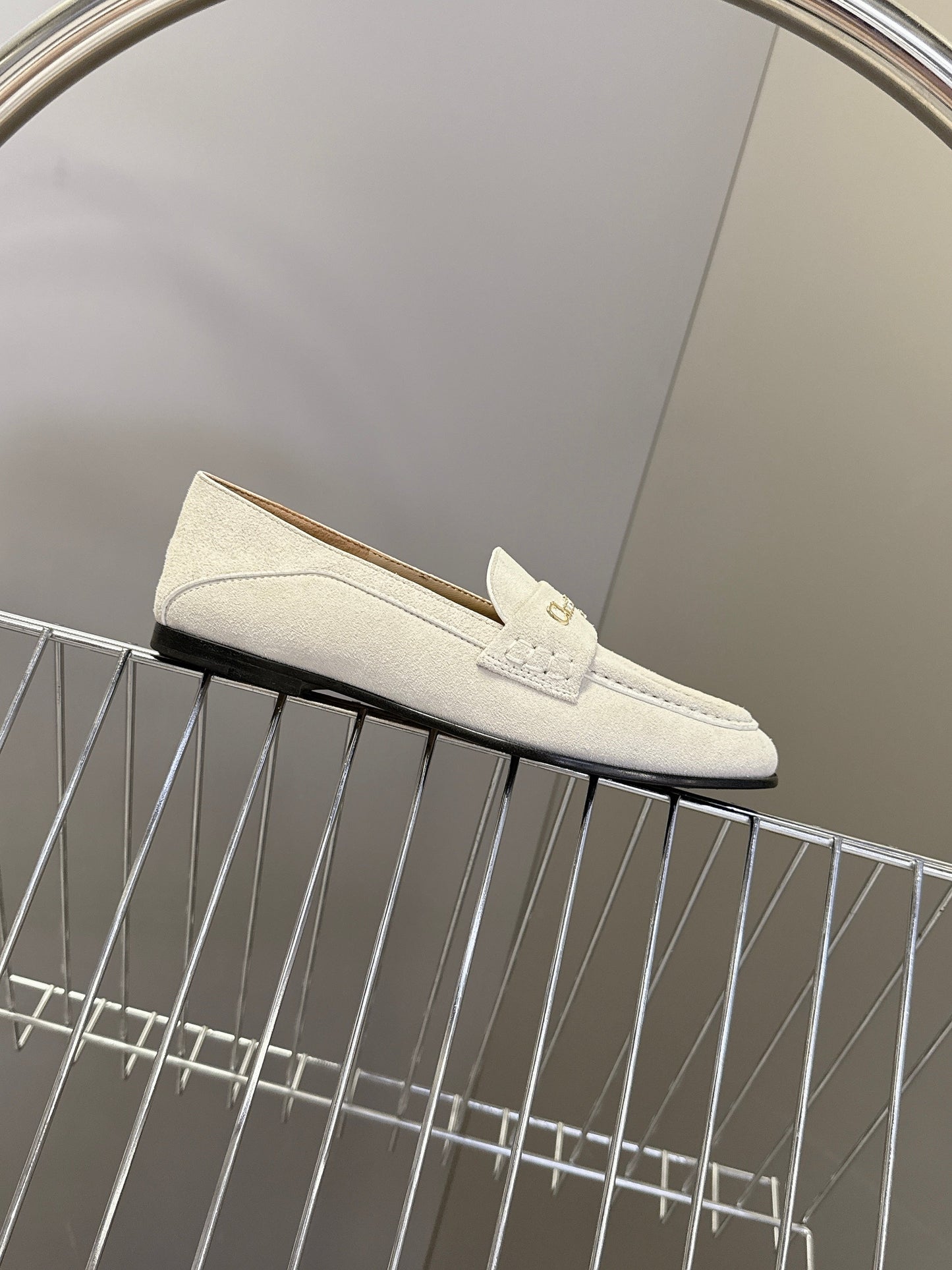 CD  Boy Loafer Rope 5m Light Grayish  Suede Calfskin  492540