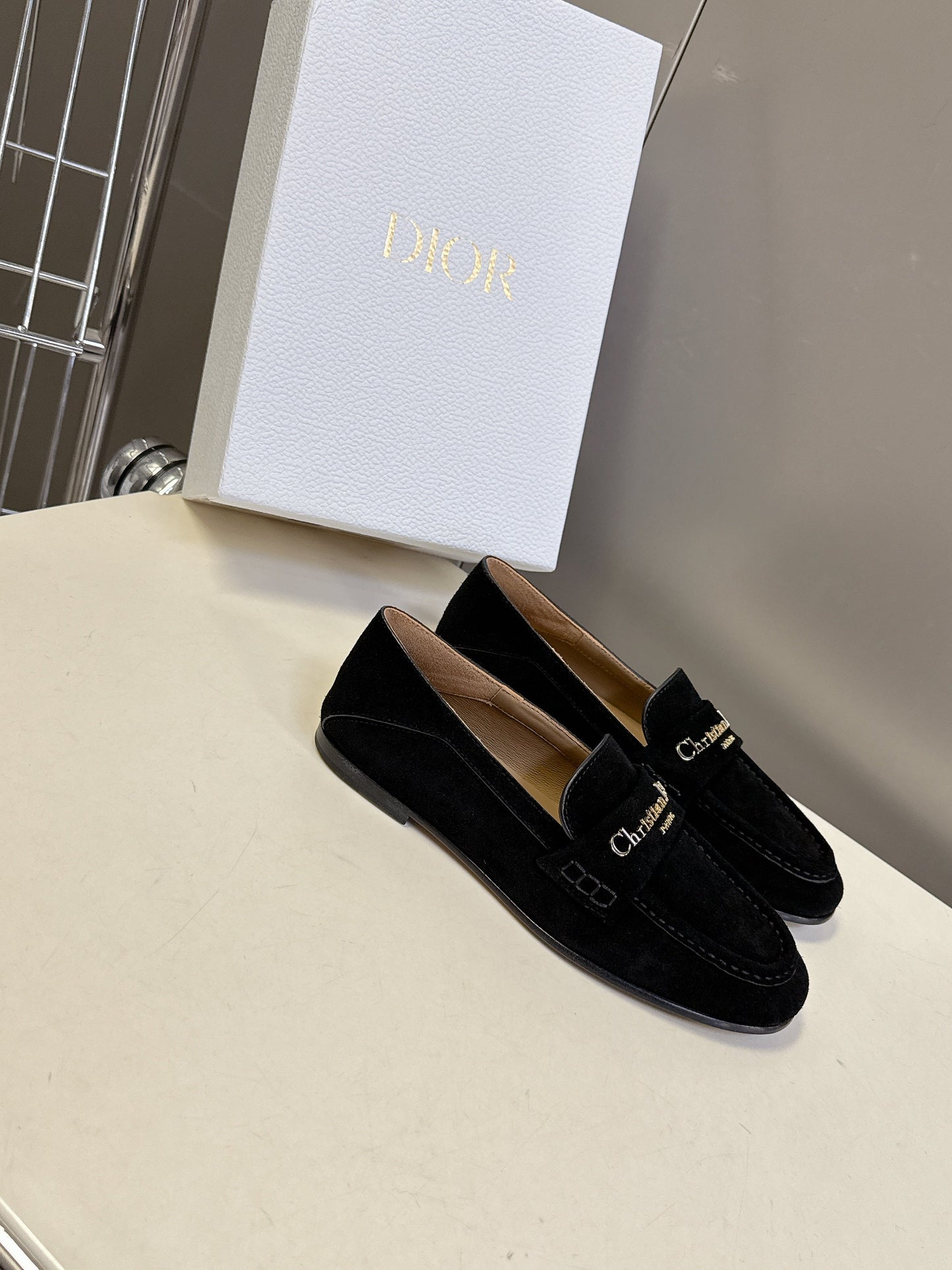 CD  Boy Loafer Rope 5m Black Suede Calfskin  492541