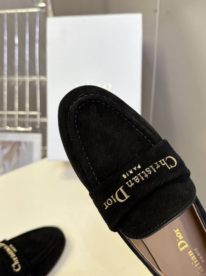 CD  Boy Loafer Rope 5m Black Suede Calfskin  492541