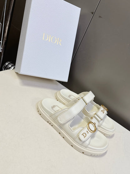 Dior 2026 Velcro Slip-on Sandal White Leather 716902