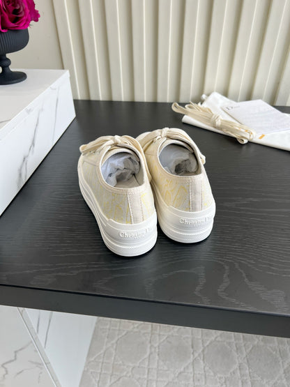 CD Dioriviera Walk'n'Dior Sneaker Cream Yellow Cotton 851244
