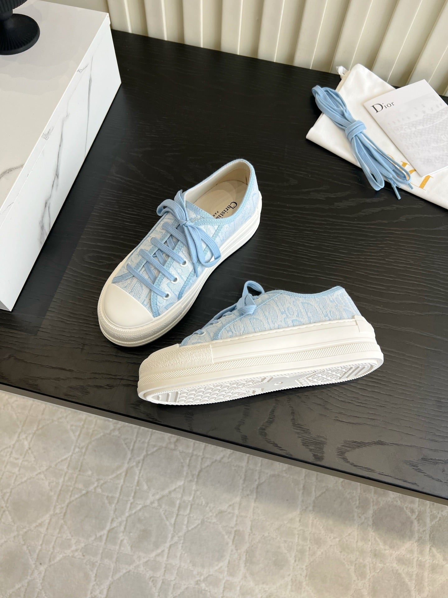 CD Dioriviera Walk'n'Dior Sneaker Blue White Cotton 851246