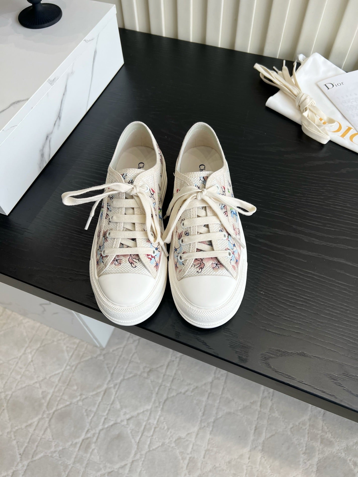 CD Dioriviera Walk'n'Dior Sneaker Cream Cotton 851251