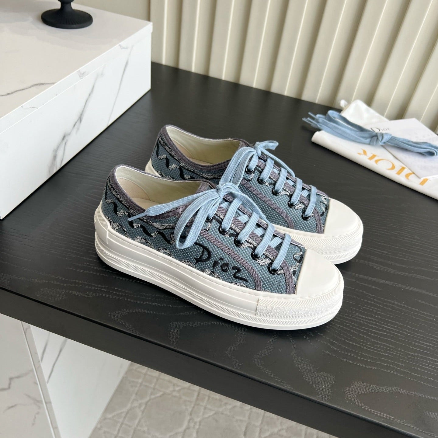CD Dioriviera Walk'n'Dior Sneaker Blue Cotton 851252