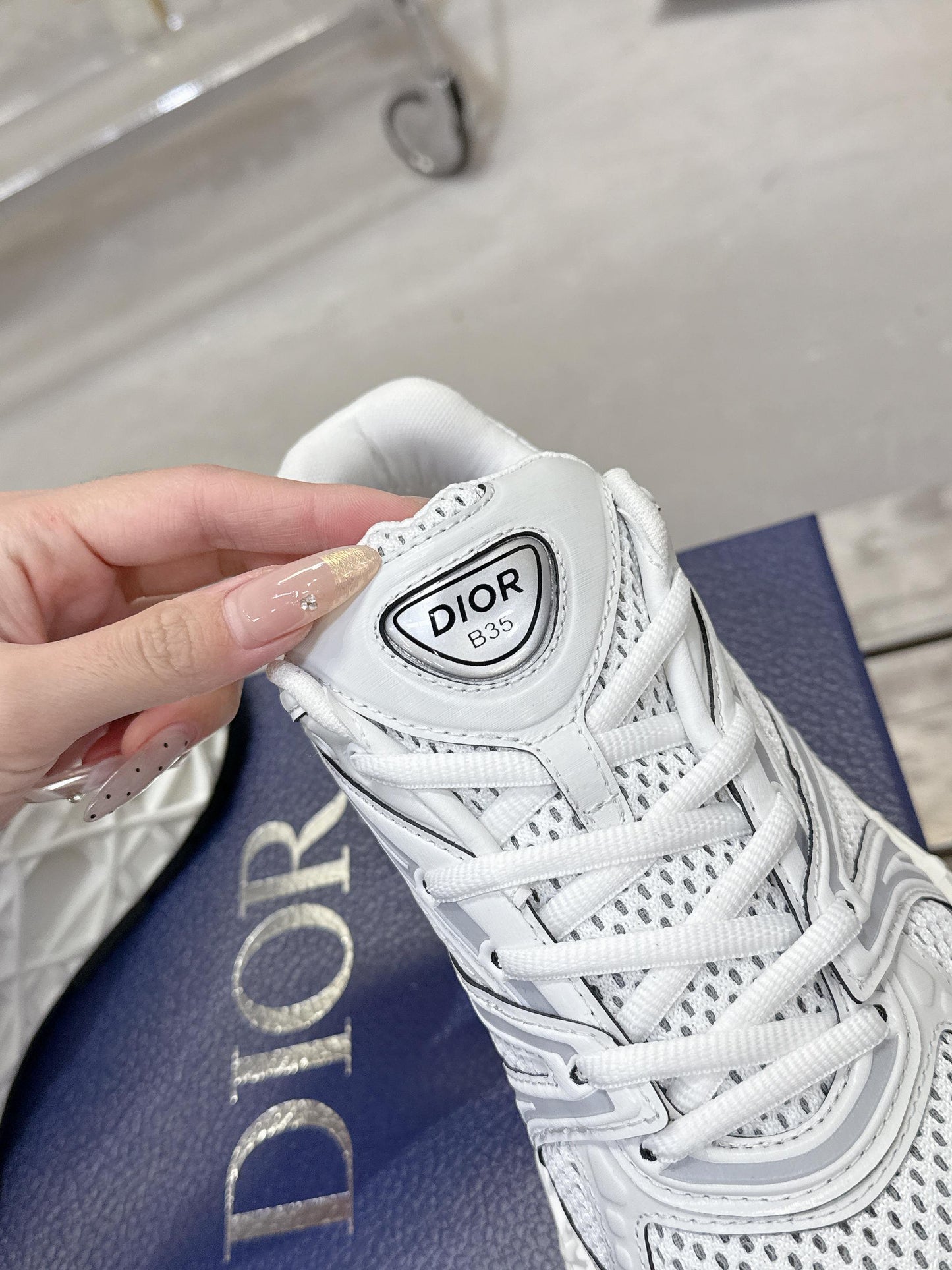 CD 26s Sneaker White Mesh Suede 905041
