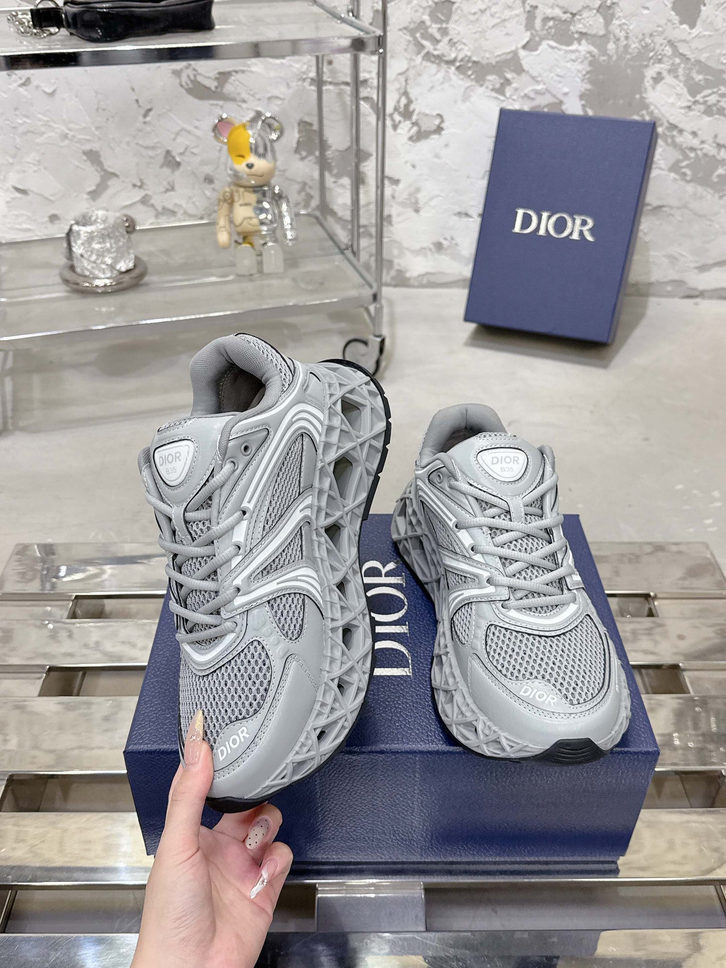 CD 26s Sneaker Light Grey Mesh Suede 905043