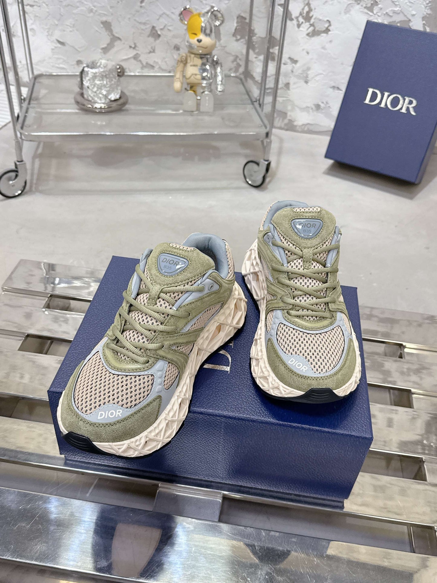 CD 26s Sneaker Olive Taupe Mesh Suede 905049